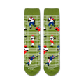 Flat lay product shot of a pair of Football socks.