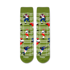 Flat lay product shot of a pair of Football socks.