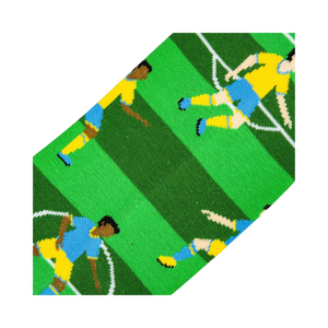Close-up detail shot of the Soccer socks' fabric and print.