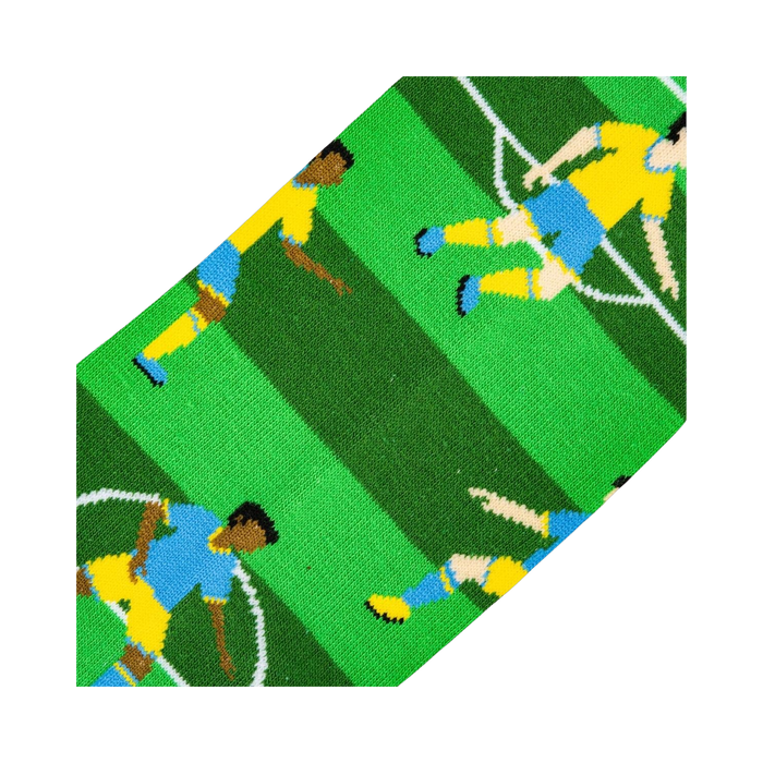 Close-up detail shot of the Soccer socks' fabric and print.