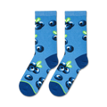 Flatlay image showing two pairs of blueberry socks.