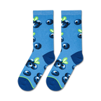 Flatlay image showing two pairs of blueberry socks.