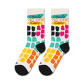 Flatlay product shot of two 'Literally No One Cares' socks.