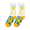 Flat lay showcasing a pair of 'Suck It Up, Buttercup' socks.