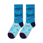Pair of 'Kindness Is Free' socks on a white background.  Shows the full sock design.