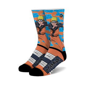 naruto hand seal anime socks featuring naruto in rasengan stance  