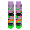 Close-up of the TMNT Turtle Camo crew socks, showing the design and the brand's copyright information.