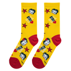Alternate product shot showing Betty Boop Oh La La socks laid flat against a white background.