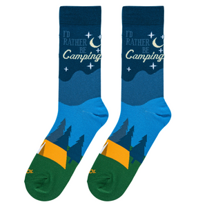 Lifestyle photo showing the socks on a person's feet, walking outdoors.