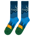 Lifestyle photo showing the socks on a person's feet, walking outdoors.
