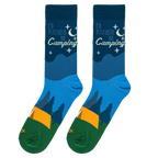 Lifestyle photo showing the socks on a person's feet, walking outdoors.