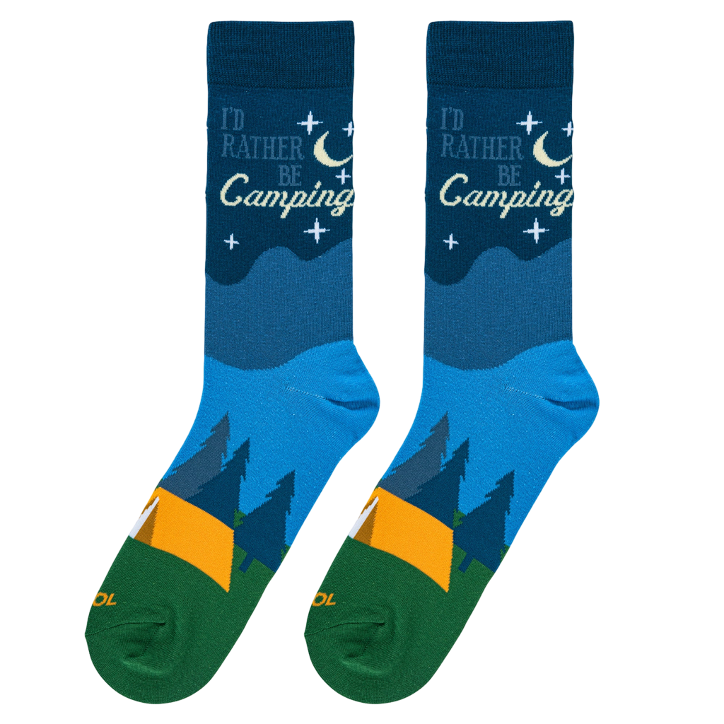 Lifestyle photo showing the socks on a person's feet, walking outdoors.