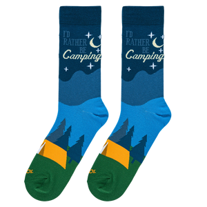 Lifestyle photo showing the socks on a person's feet, walking outdoors.