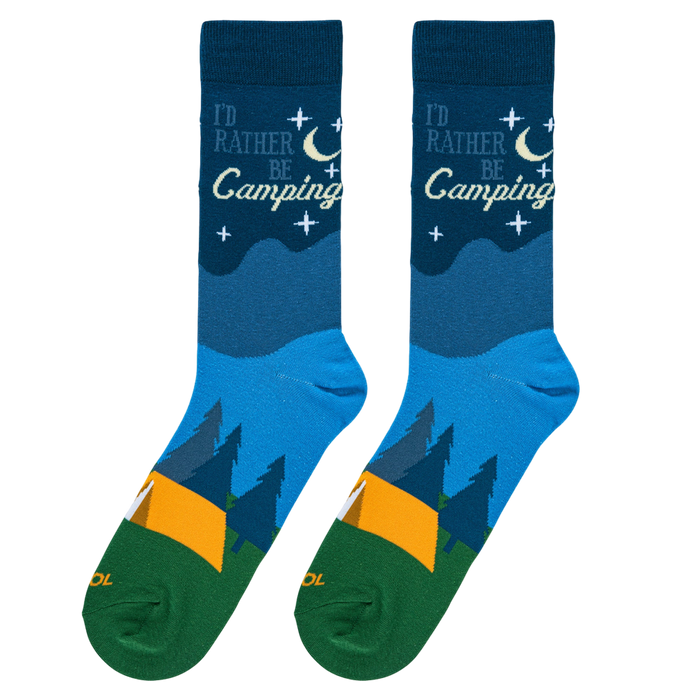 Lifestyle photo showing the socks on a person's feet, walking outdoors.