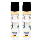 Back of the Elvis Presley socks showcasing the full jumpsuit design and copyright information.