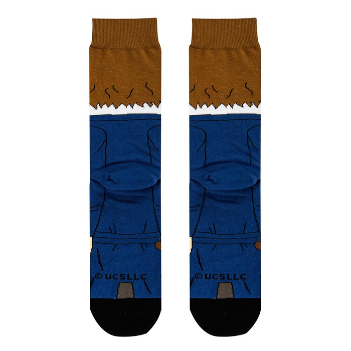 Back view of the socks showcasing the design's continuation and detail.