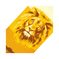 Close-up detail of the lion's face on the Lion Safari socks.