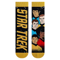 Flatlay showcasing both Star Trek socks on a white background, highlighting the design details.