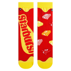 Flatlay image showing both Starburst Split socks, showcasing the full design.