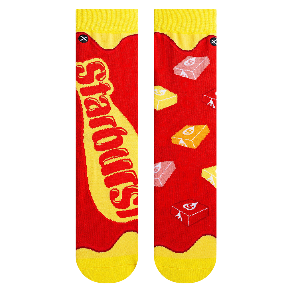 Flatlay image showing both Starburst Split socks, showcasing the full design.