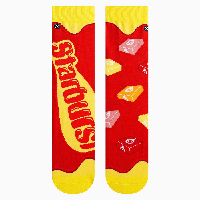 Flatlay image showing both Starburst Split socks, showcasing the full design.