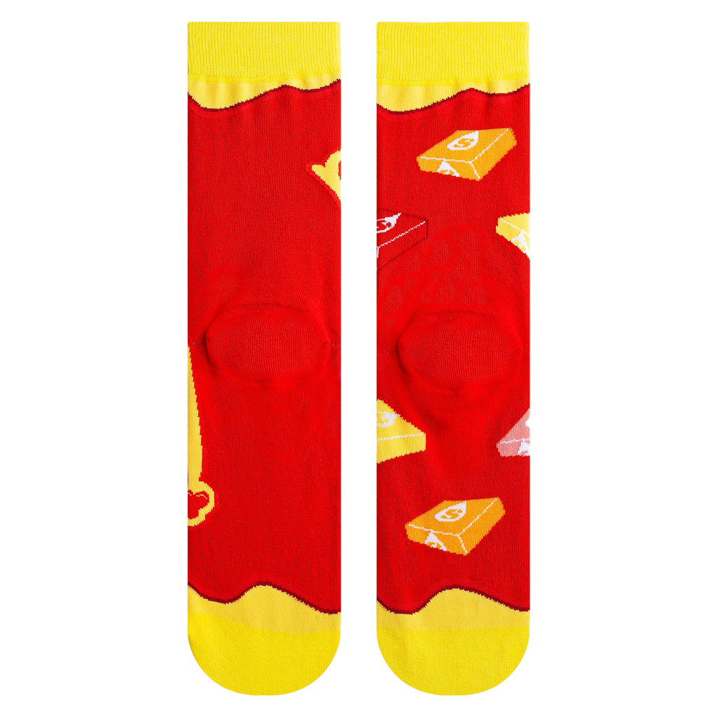 Close-up showcasing the heel and toe area of the Starburst Split socks.