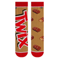 Flatlay showcasing both Twix Split socks, highlighting the design details on each sock.