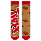 Flatlay showcasing both Twix Split socks, highlighting the design details on each sock.