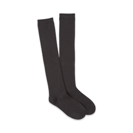 alt text description:** black ribbed knee-high socks for women, providing ultimate comfort and style.  **