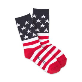 american made flag usa themed womens red novelty crew socks
