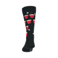 Back view of a black Beer Pong sock showcasing the full design.