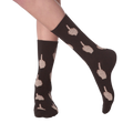 Pair of pink 'Middle Finger' socks displayed on a black background.