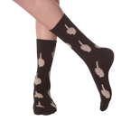 Pair of pink 'Middle Finger' socks displayed on a black background.