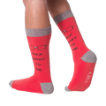 Back view of the 'Talk Nerdy To Me' socks on a model's legs.