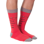 Back view of the 'Talk Nerdy To Me' socks against a black background.