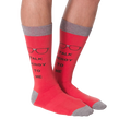 Close-up shot of the 'Talk Nerdy To Me' socks on a white background.