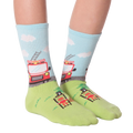 Another lifestyle shot of Fireman socks on feet, showcasing the sock's fit and design.
