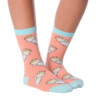 Flat lay of Burrito socks. Shows the sock design from a different perspective.