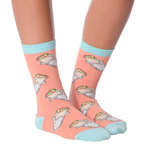 Flat lay of Burrito socks. Shows the sock design from a different perspective.