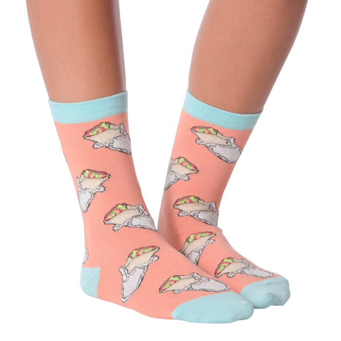 Flat lay of Burrito socks. Shows the sock design from a different perspective.