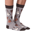 Another view of the guitar socks, a full-body shot on a black background.