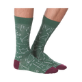 Back view of the Math Equations socks on a person's legs; displays the full design on the back of the socks.