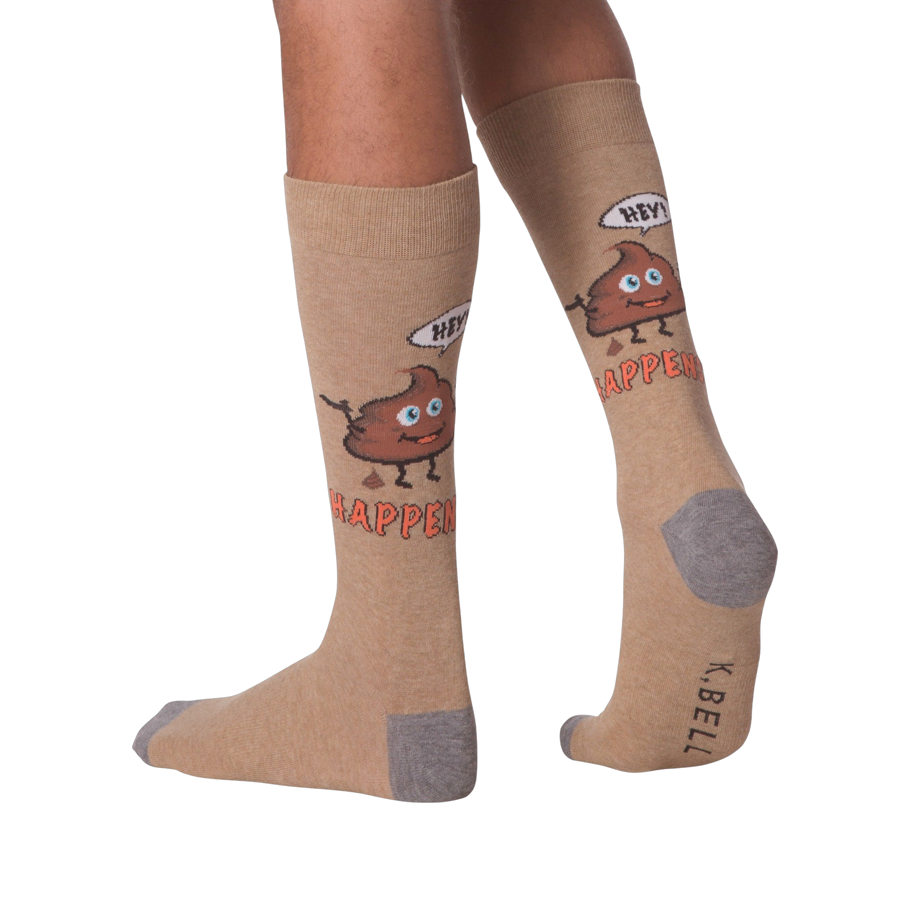 Lifestyle shot showing the socks on a person's legs, demonstrating how they look when worn.