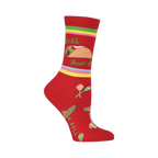 Close-up view of the 'Let's Taco Bout It' socks, highlighting the design details.