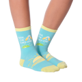 Another close-up view of the socks on a model's feet, from a slightly different angle.