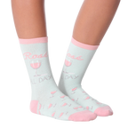Flat lay of 'Rose All Day' socks showing the design details.