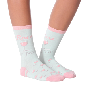 Flat lay of 'Rose All Day' socks showing the design details.