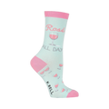 Close-up side view of a single 'Rose All Day' sock highlighting the design.