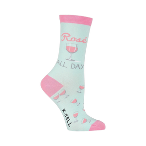 Close-up side view of a single 'Rose All Day' sock highlighting the design.