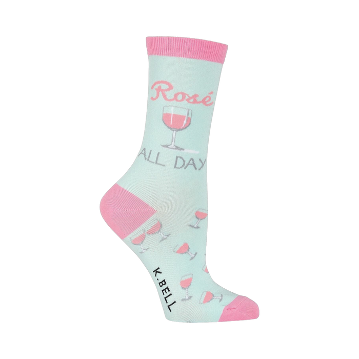 Close-up side view of a single 'Rose All Day' sock highlighting the design.
